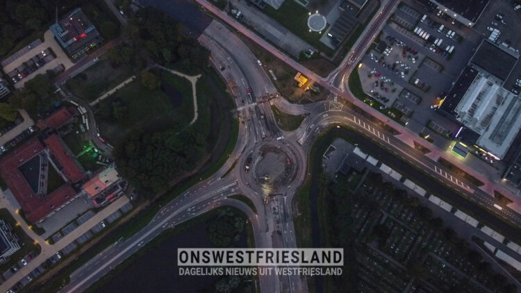 Dronevideo over werkzaamheden turborotonde Hoorn