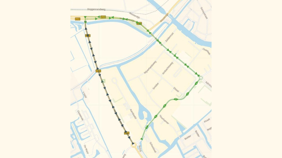 Markerwaardweg bij Medemblik meerdere dagen tijdelijk afgesloten voor onderhoud